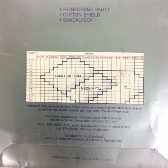 Jones Wear Pantyhose Medium Tall Pink Champagne Reinforced Panty Sandalfoot - Picture 3 of 3